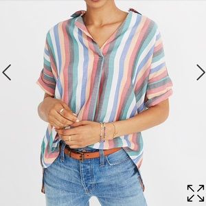 S Madewell Courier Button-Back Shirt w tags